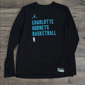 Black Charlotte Hornets Basketball Long Sleeve Shirt